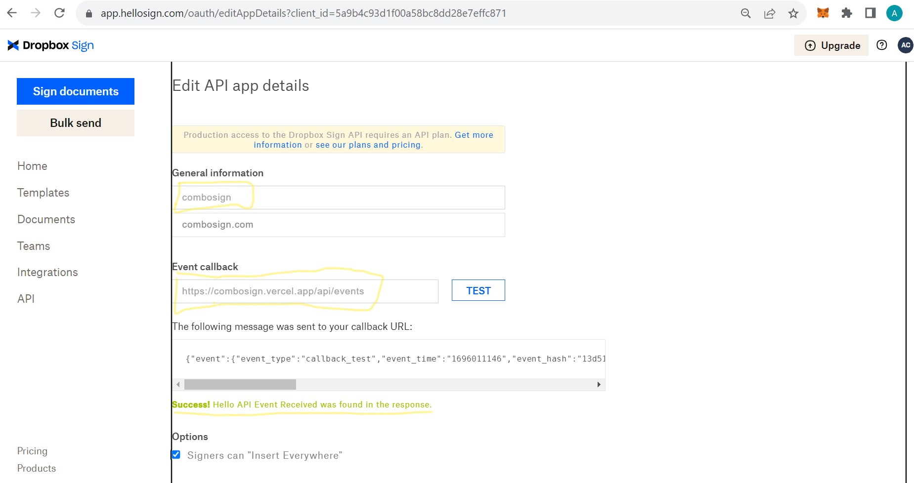 combosign dropbox sign app events callback